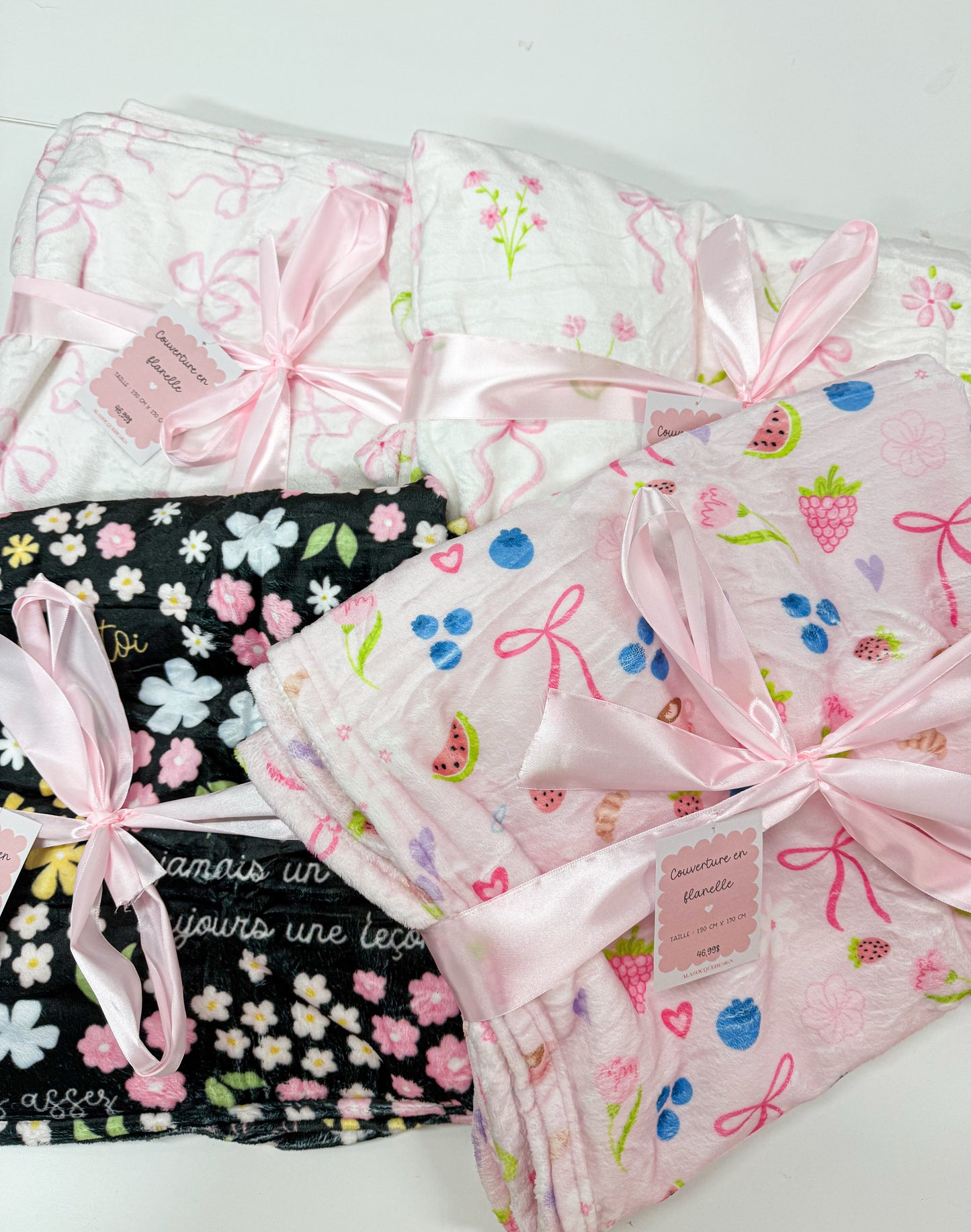 Couverture en flanelle | Fruits et coquette