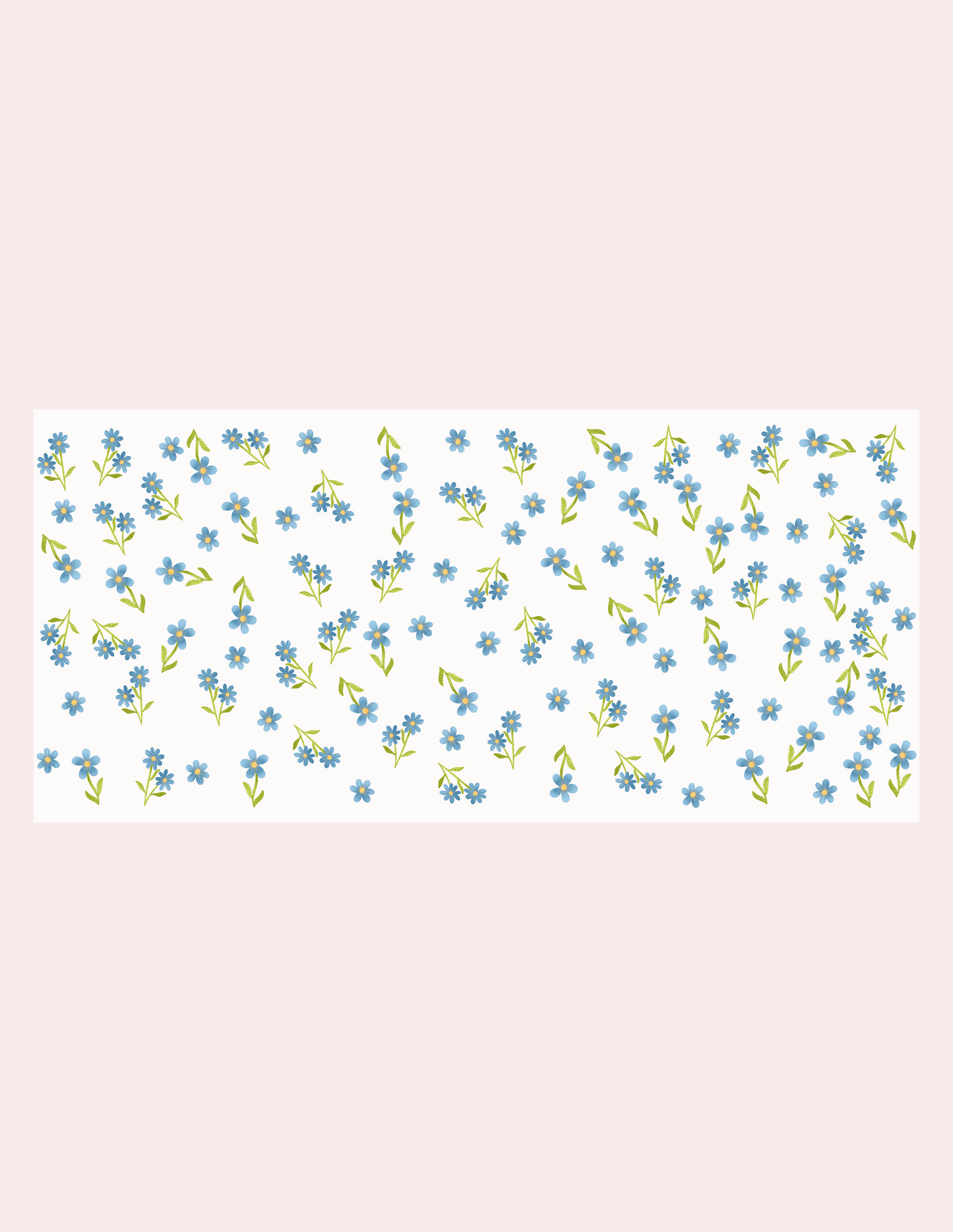 Verre 16 oz | Fleurs bleues vintages