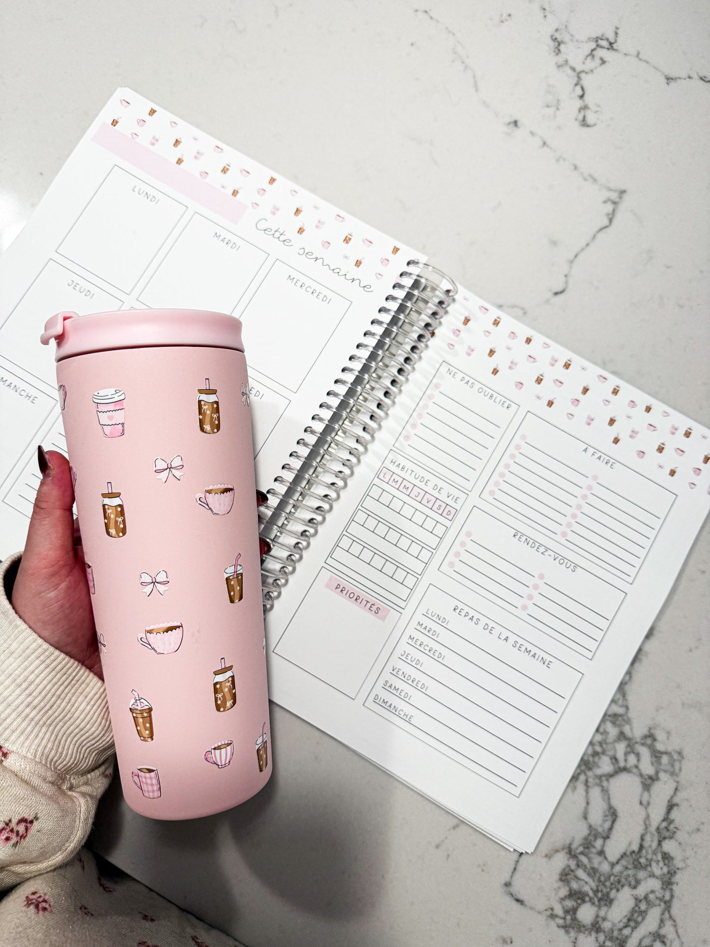 Imparfait | Agenda planificateur | 2025-2026 | Bouquets de fleurs et boucles