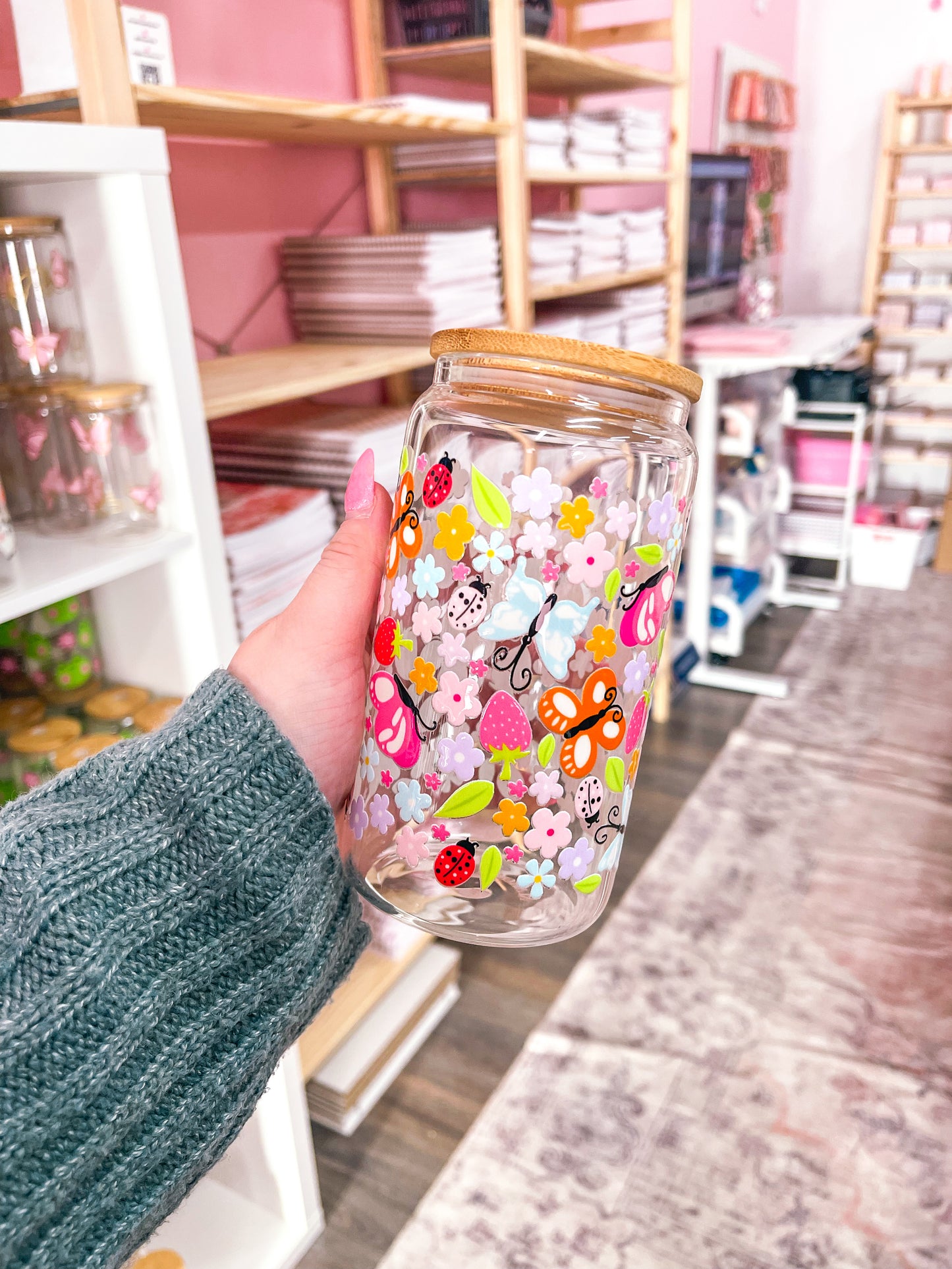 Verre 16 oz | Été | Mélange de papillons