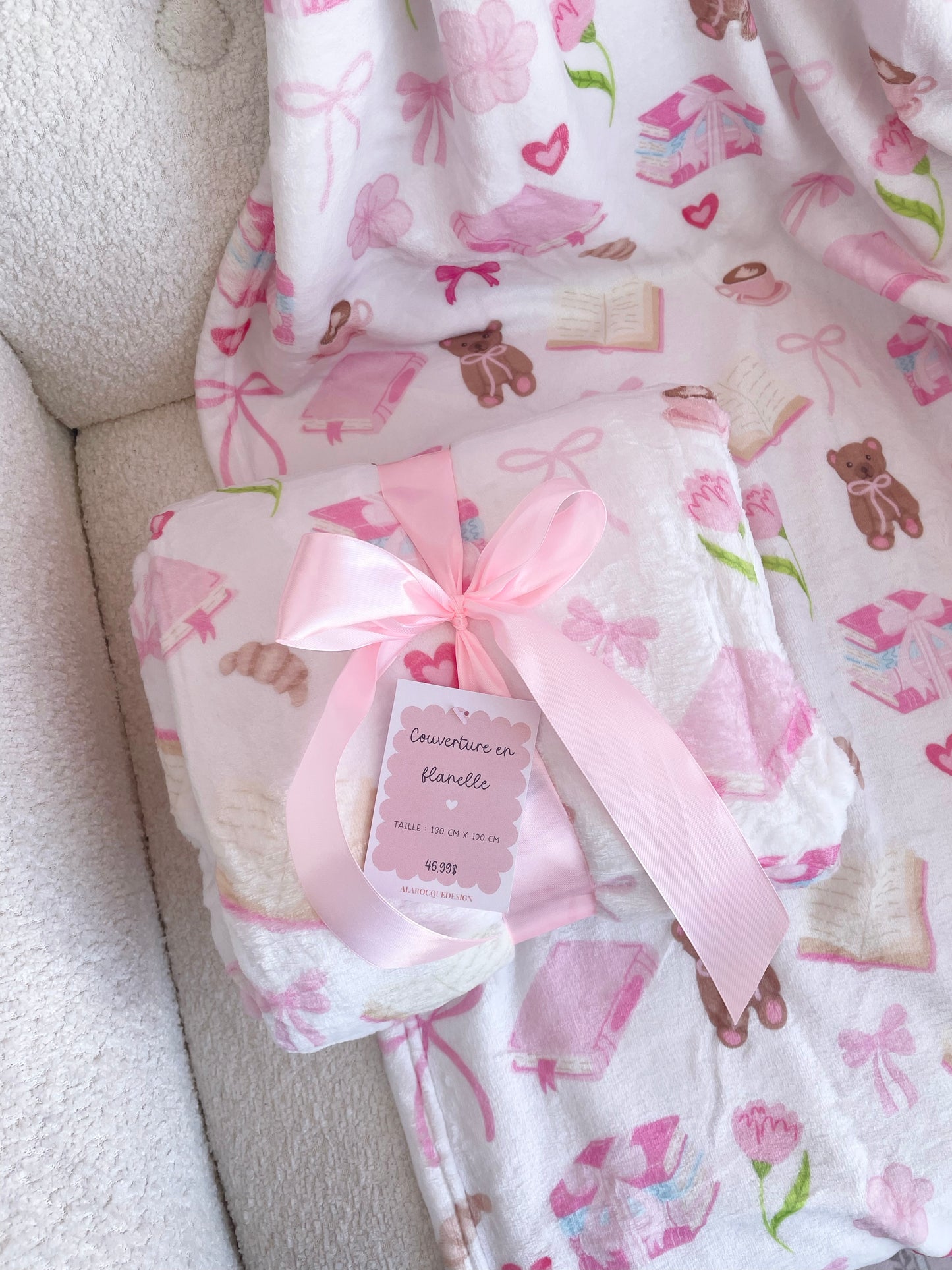 Couverture en flanelle | Livres et coquette