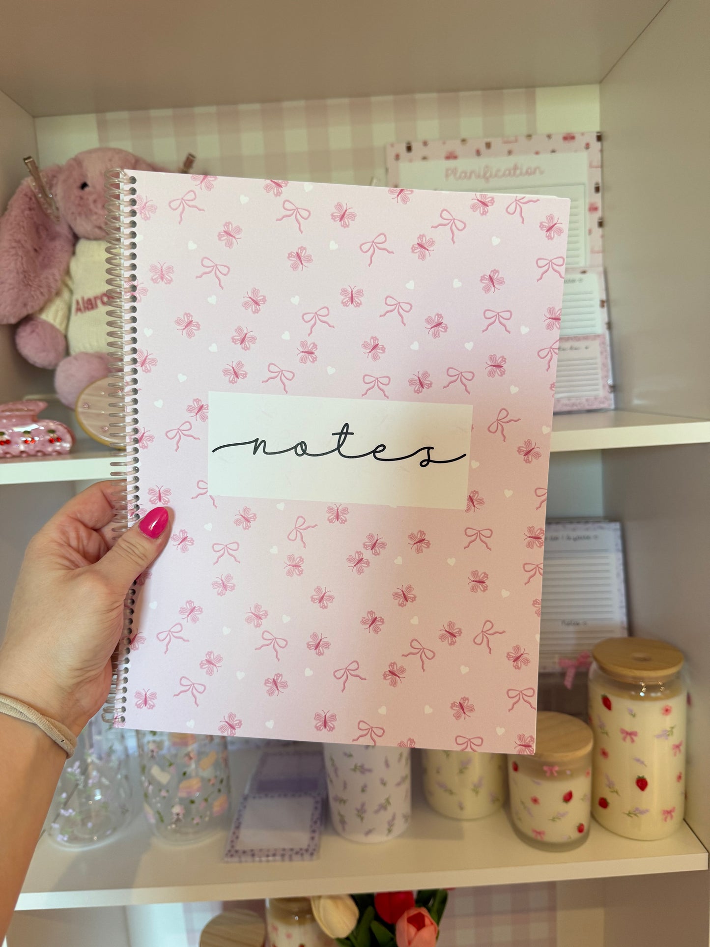 Cahier de notes | Papillons, boucles et coeur