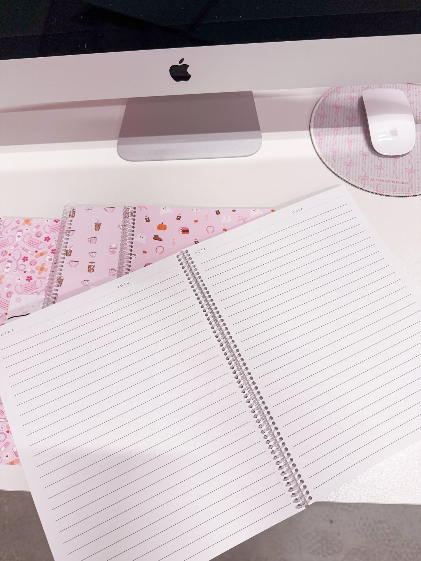 Cahier de notes | Minis fleurs jaunes et roses