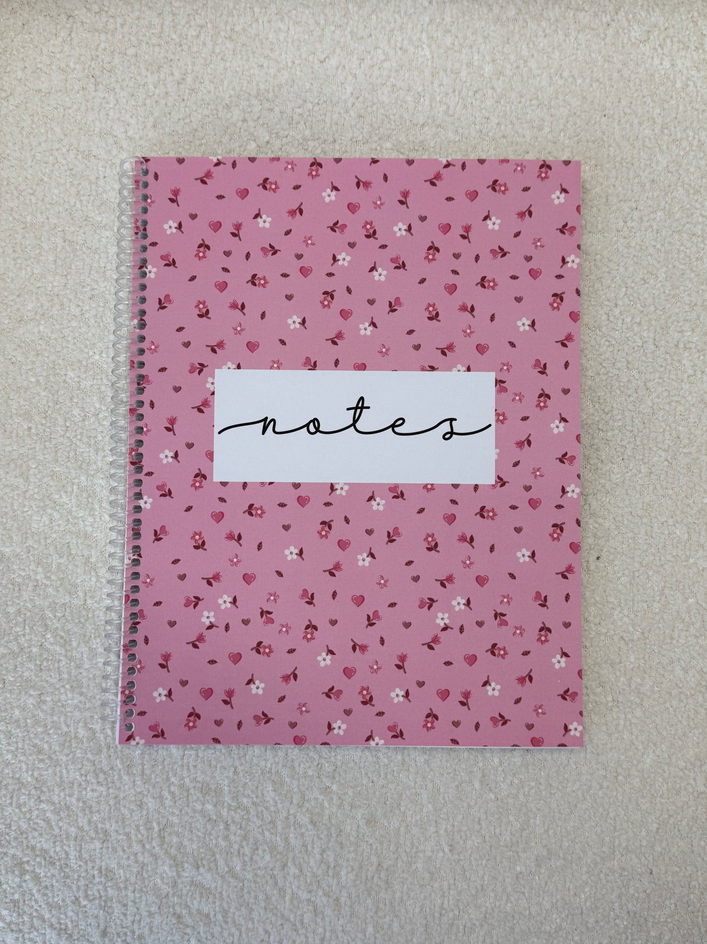 Cahier de notes | Minis fleurs roses et brunes