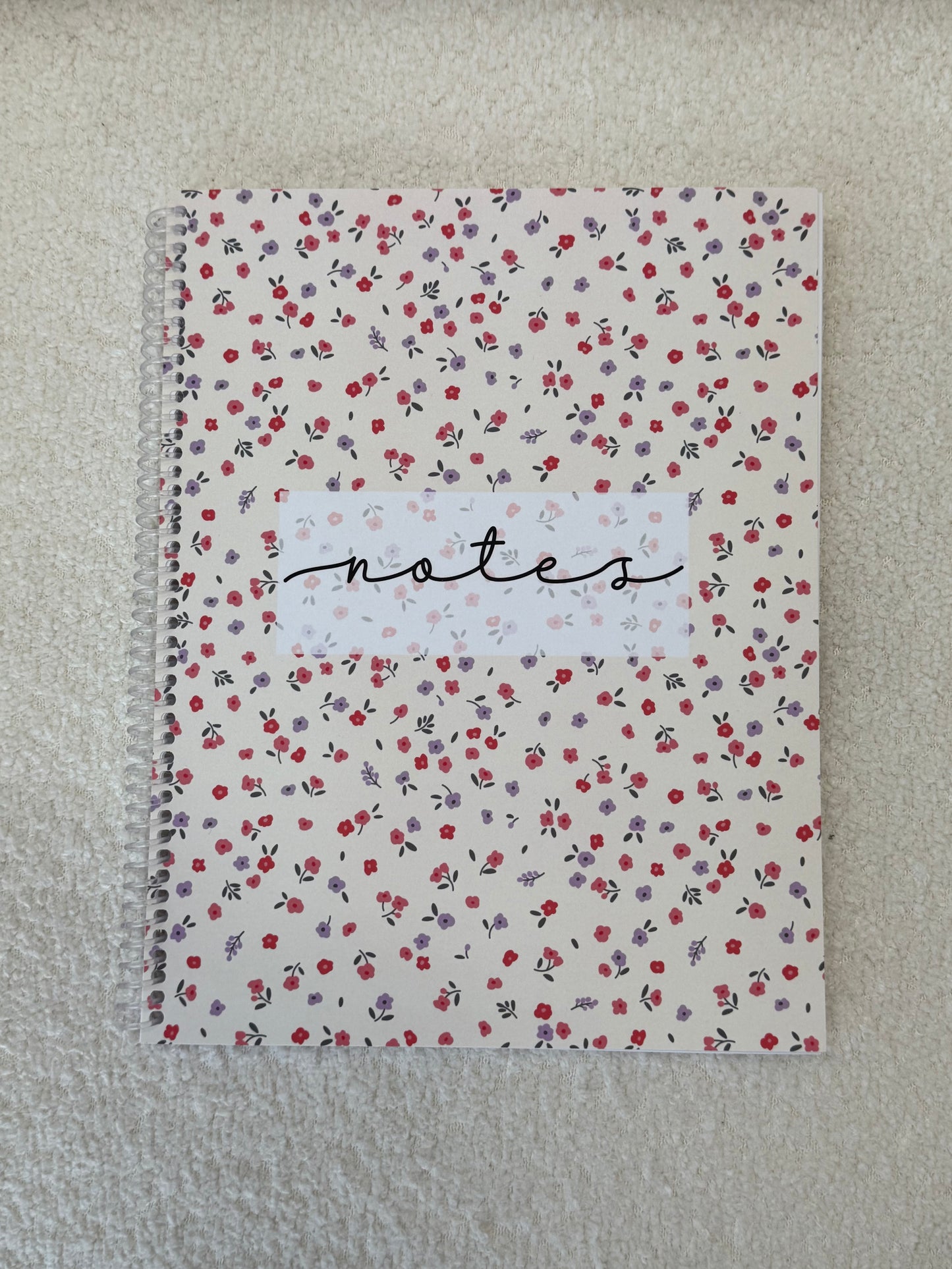 Cahier de notes | Fleurs mauves et rouges