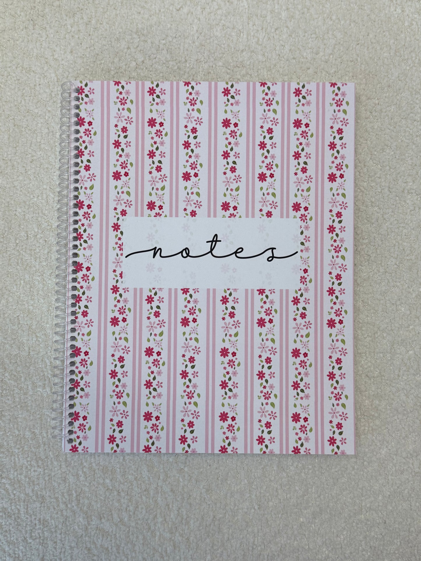 Cahier de notes | Lignes roses et fleurs