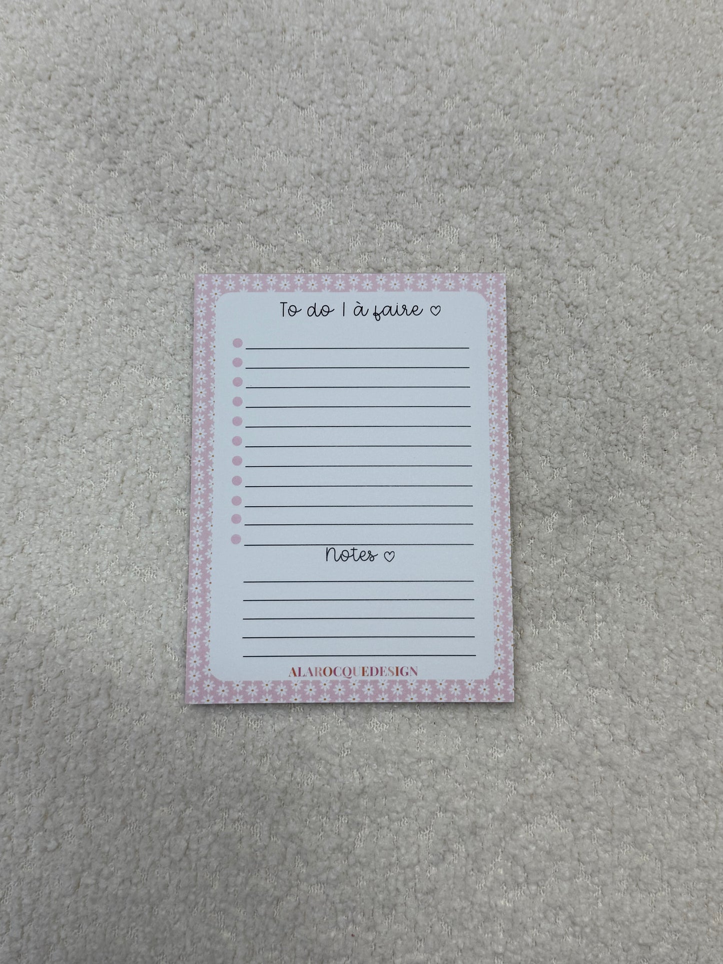 Liste de tâches | Petite | Rose et marguerites