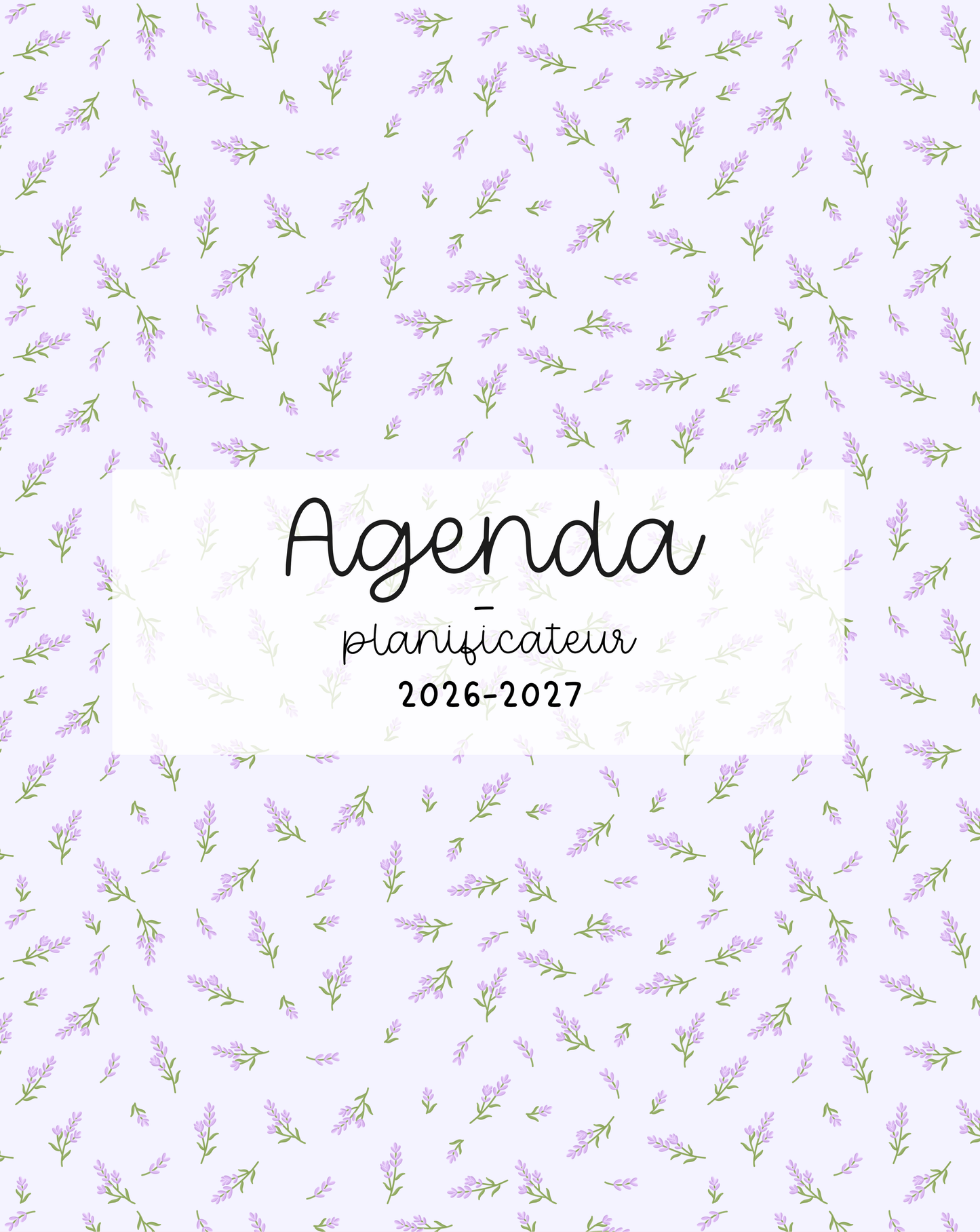 Agenda planificateur | Daté | 2026-2027 | Brindilles de lavande