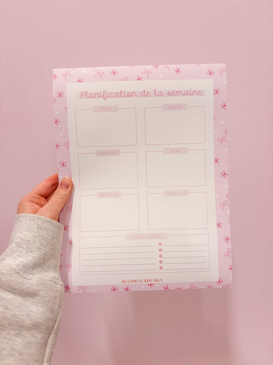 Planificateur de la semaine | Papillons, boucles et coeurs
