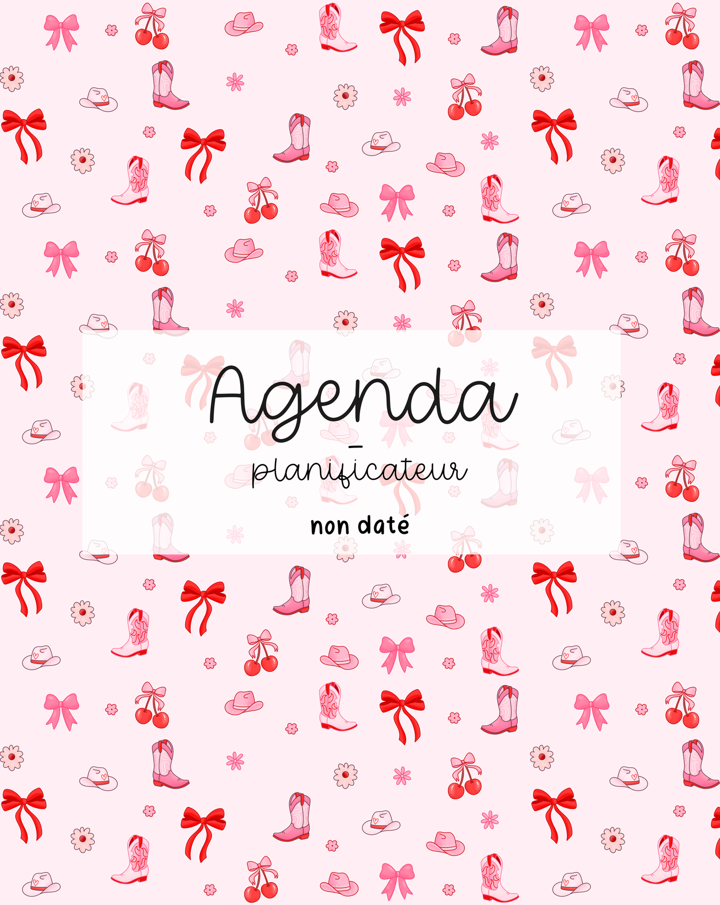 Agenda planificateur | Non-daté | Cowgirl et cerises