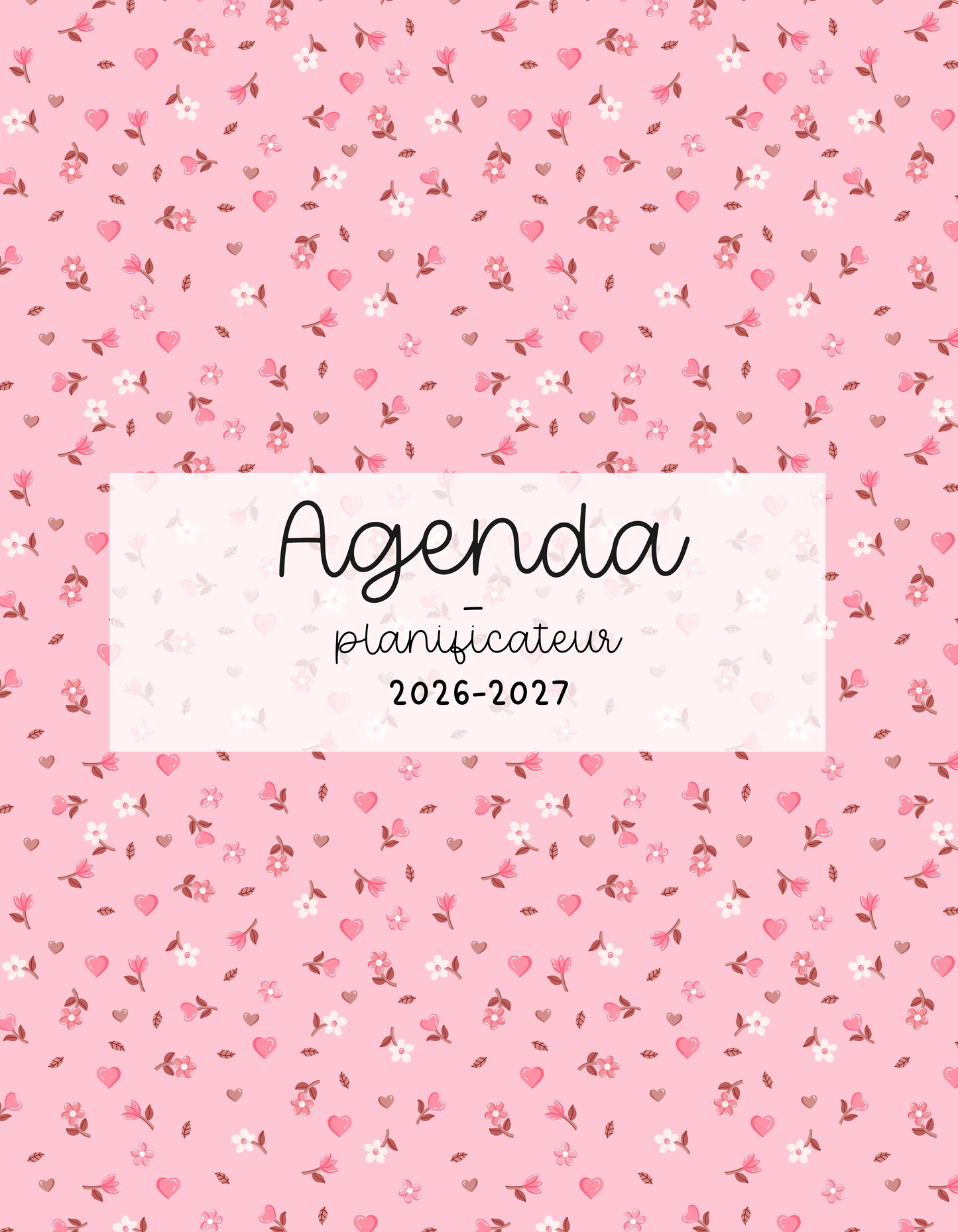 PRÉCOMMANDE - Agenda planificateur | Daté | 2026-2027 | Minis fleurs brunes et roses