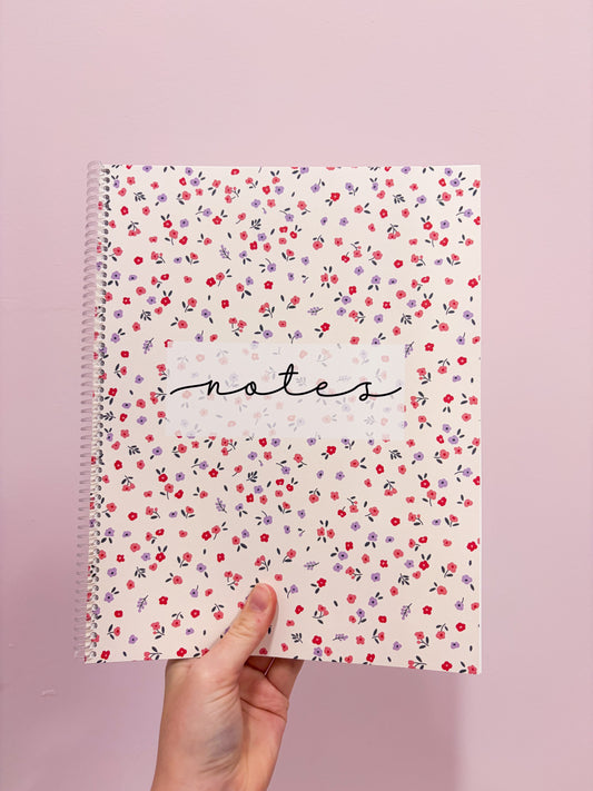 Imparfait | Cahier de notes | Minis fleurs rouges et mauves