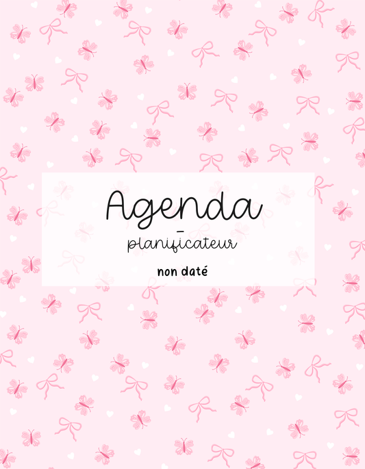 PRÉCOMMANDE - Agenda planificateur | Non-daté | Papillons et boucles