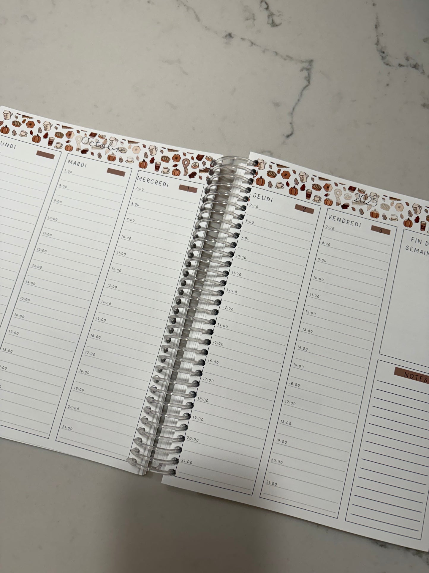 Imparfait | Agenda planificateur | 2025-2026 | Bouquets de fleurs et boucles