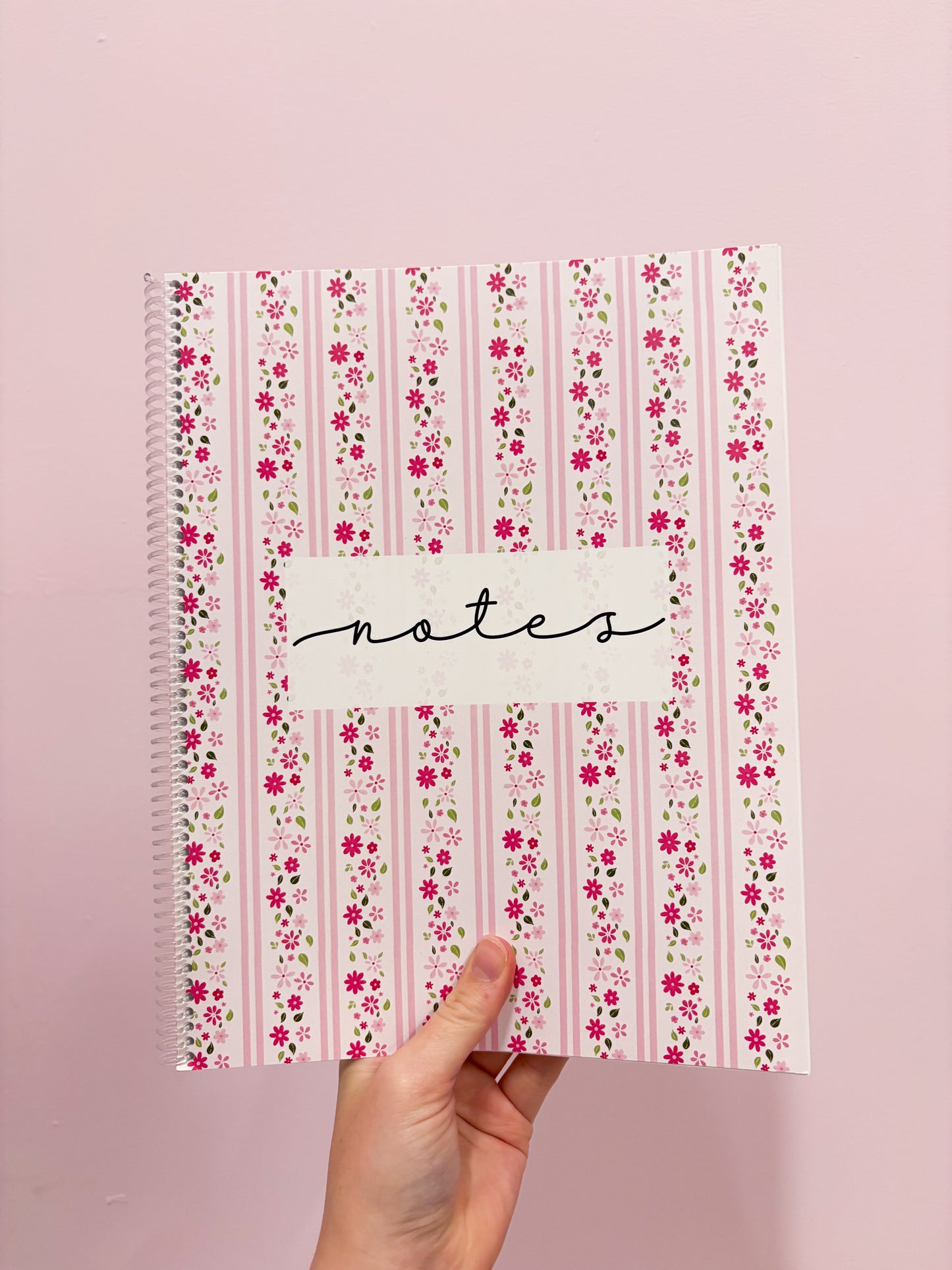 Cahier de notes | Lignes roses et fleurs