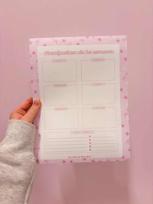 Planificateur de la semaine | Papillons, boucles et coeurs