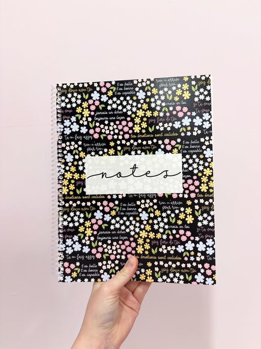 Cahier de notes | Affirmations positives florales