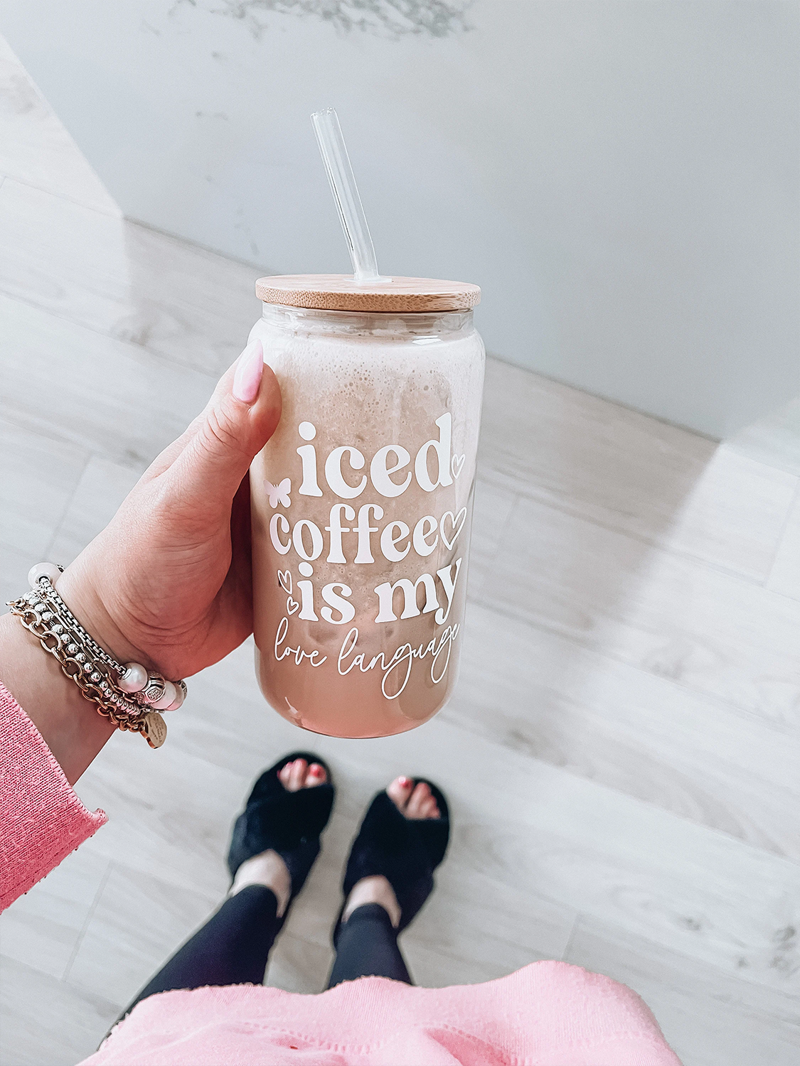 Verre Iced Coffee Is My Love Language 16 oz | 25 oz | Couvercle & Paille Incluse