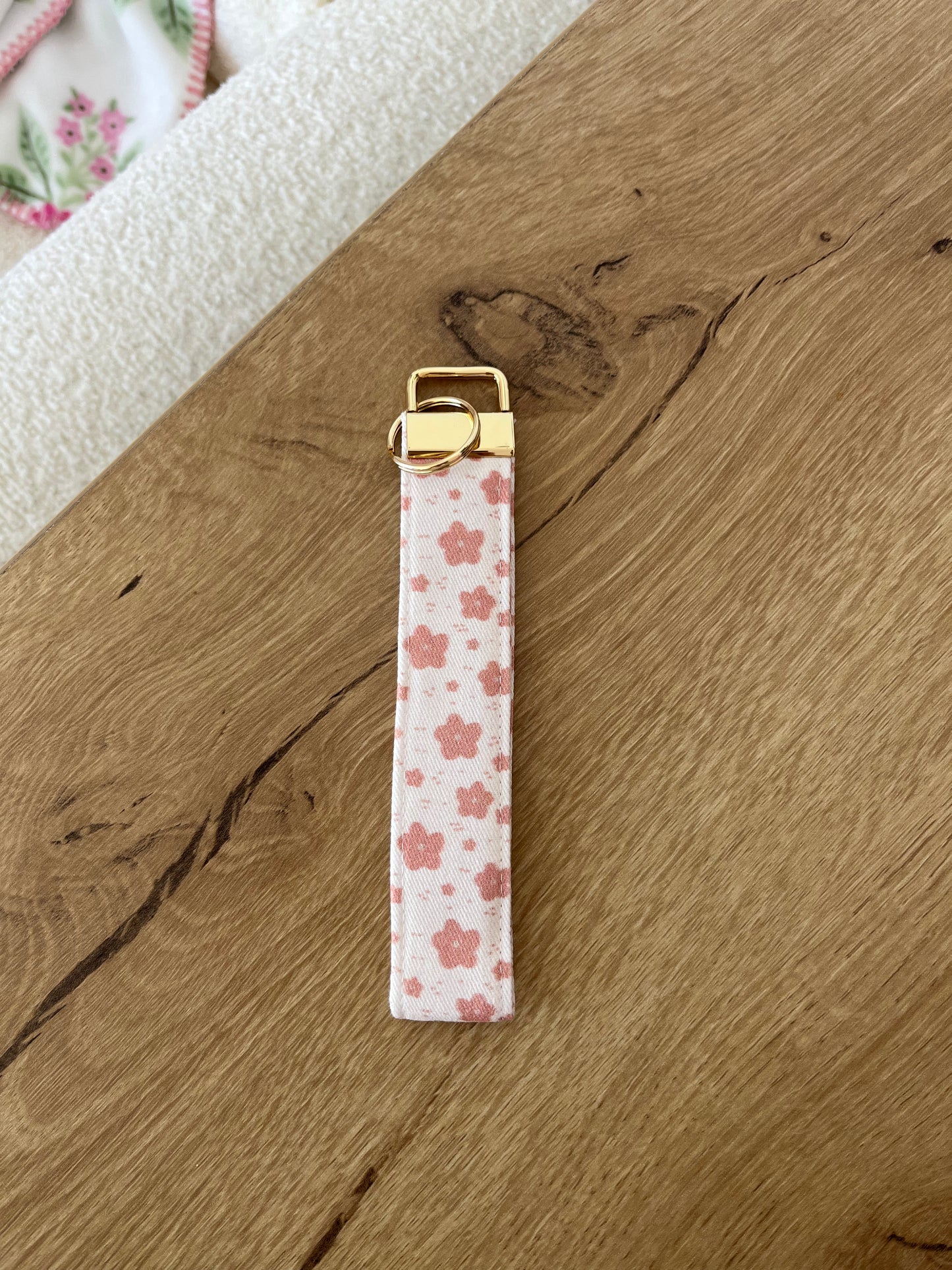 Porte-clés | Bracelet | Fleurs brunes rosées
