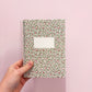 Mini cahier de notes | Sauge et fleurs fuchsia