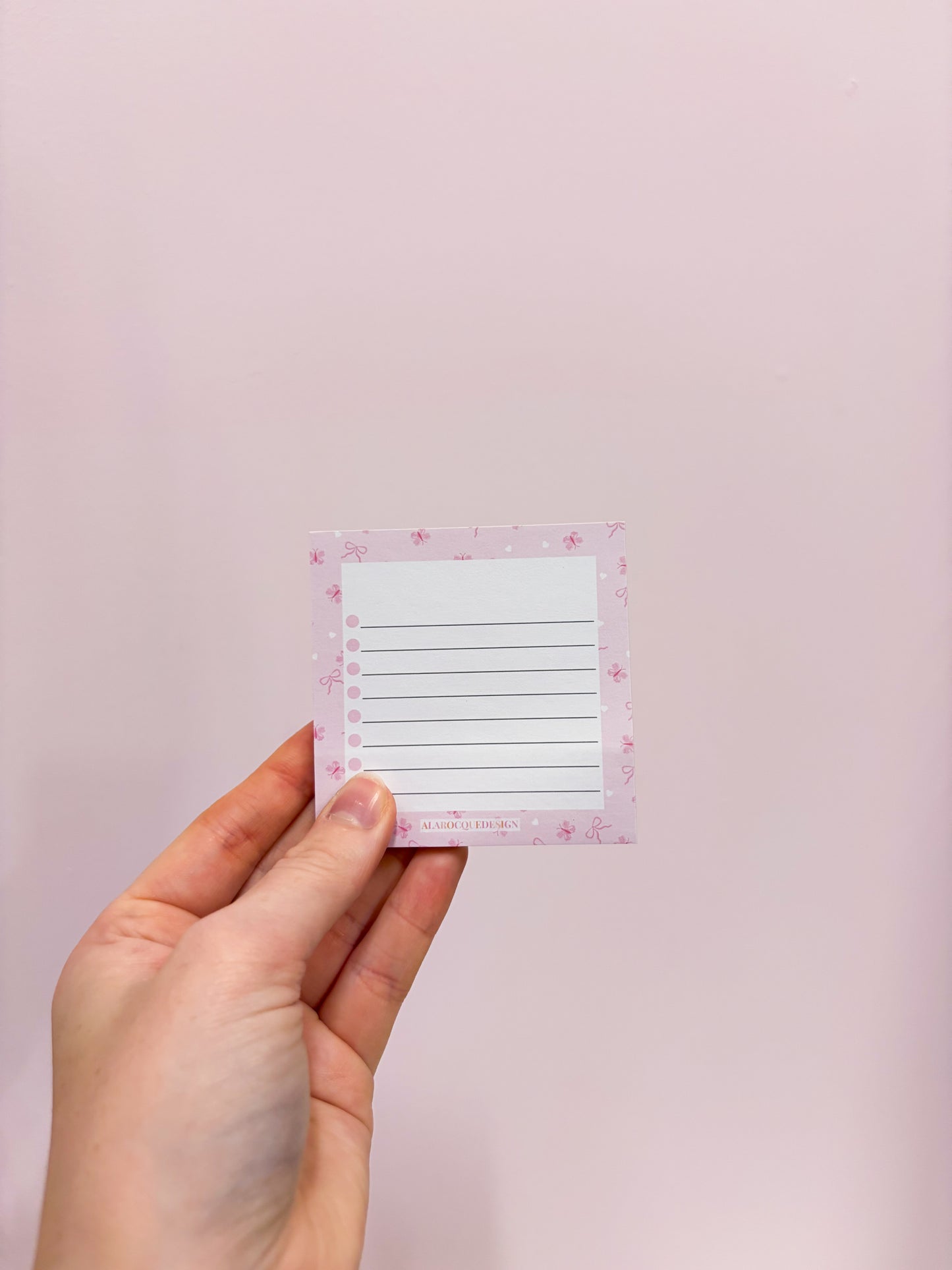 Bloc-notes autocollantes | Papillons, boucles et coeurs | Lignes