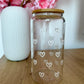 Verre 16 oz | Cœurs blancs vides