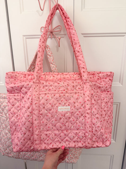 Sac | Fourre-tout 2.0 | Minis fleurs roses et brunes | Imperméable.