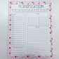Planificateur journalier | Lignes roses et fleurs