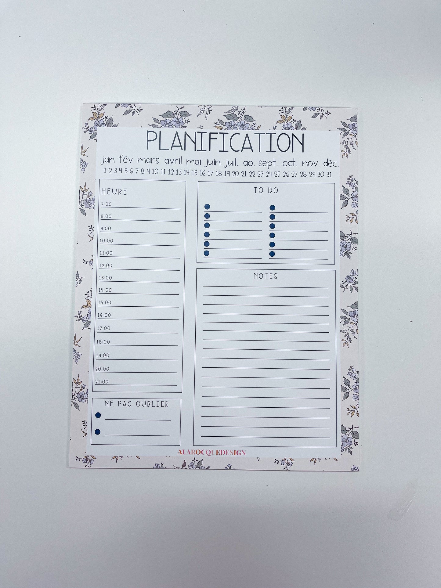 Planificateur journalier | Bouquets de fleurs