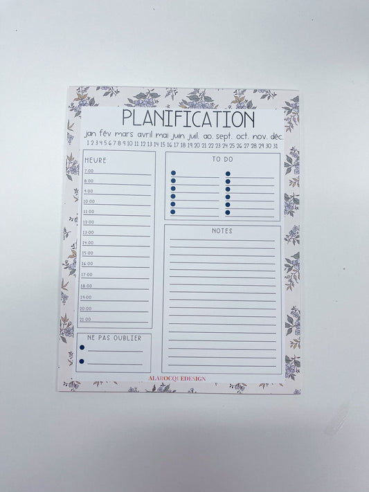 Planificateur journalier | Bouquets de fleurs