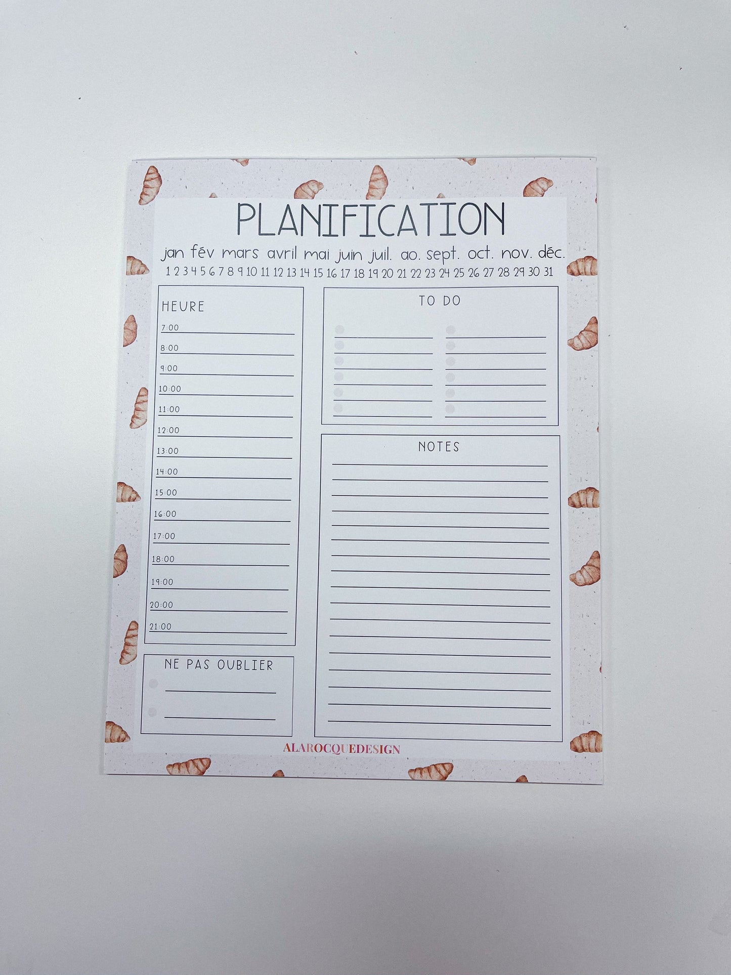 Planificateur journalier | Croissants
