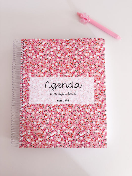 Agenda planificateur | Non-daté | Orangé et fleurs