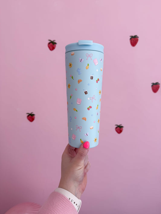 Bouteille isotherme 24 oz | Bleu | Été coquette