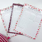 Planificateur journalier | Rouge et fleurs blanches