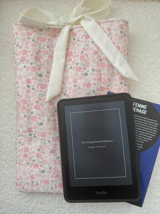 Pochette à livre ou liseuse | Fleurs vintages