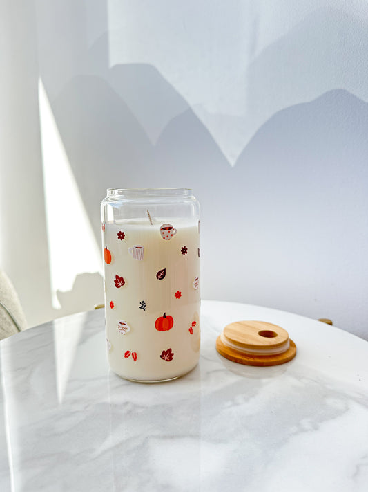 Chandelle | Dans un verre 16 oz | Chaï à la citrouille