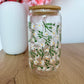 Verre 16 oz | Marguerites et feuilles