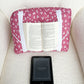 Coussin de lecture | Bourgogne et fleurs blanches