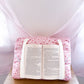 Coussin de lecture | Minis fleurs roses et brunes
