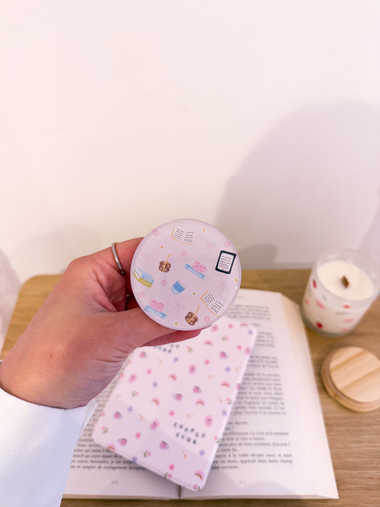 Bouton à téléphone ou liseuse | Magnétique | Livres, cafés et liseuses