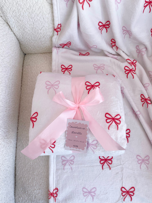 Free Couverture en flanelle | Boucles rouges et roses