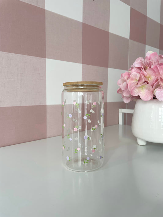 Verre 16 oz | Duo de fleurs