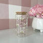 Verre 16 oz | Bouquets de marguerites et coeurs