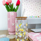 Verre 16 oz | Printemps | Citrons et fleurs bleues