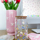 Verre 16 oz | Printemps | Champs de fleurs et papillons