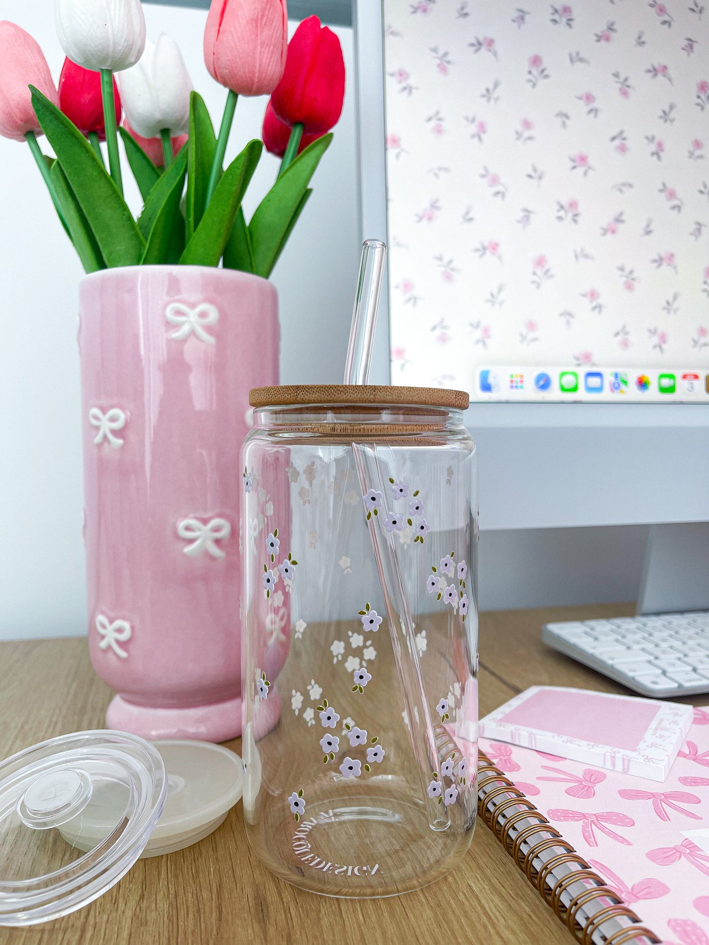 Verre 16 oz | Minis fleurs lilas