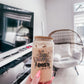 Verre Iced Coffee & Anxiety 16 oz | 25 oz | Couvercle & Paille Incluse