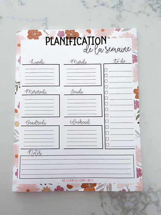 Planificateur de semaine Fleurs Nude | 25 pages