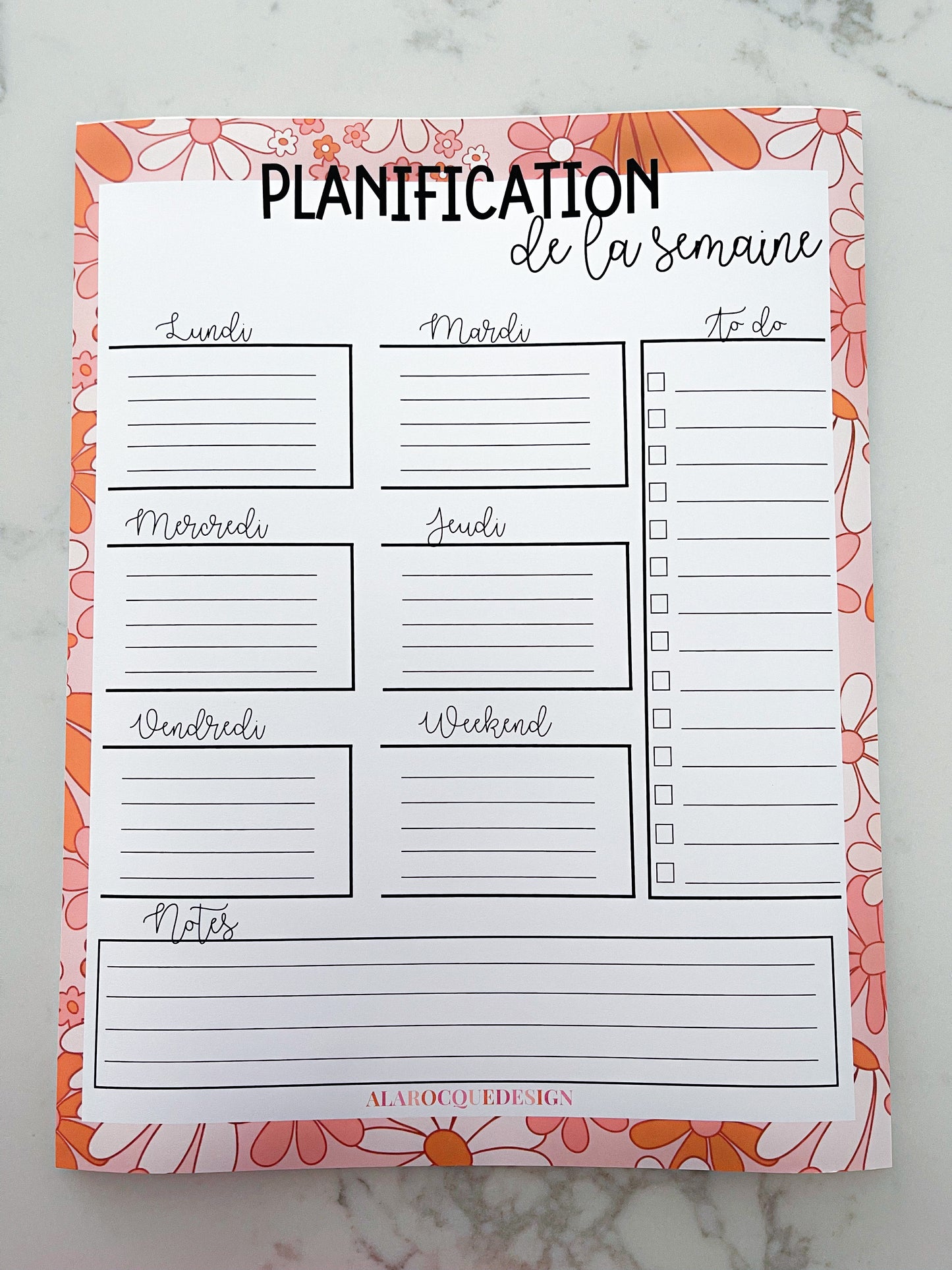 Planificateur de semaine Rétro Fleur | 25 pages