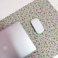 Tapis de bureau | Sauge et fleurs fuchsia